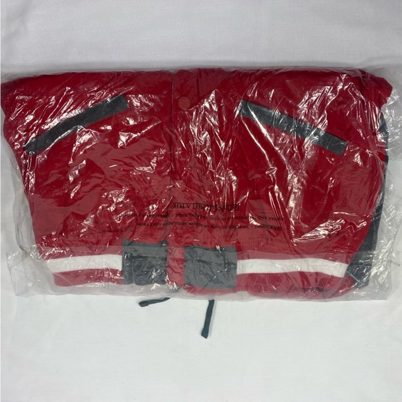 The Hundreds Drawing Lines 1980 Varsity Jacket Letterman Red Nylon Gray Fleece M - Picture 8 of 8